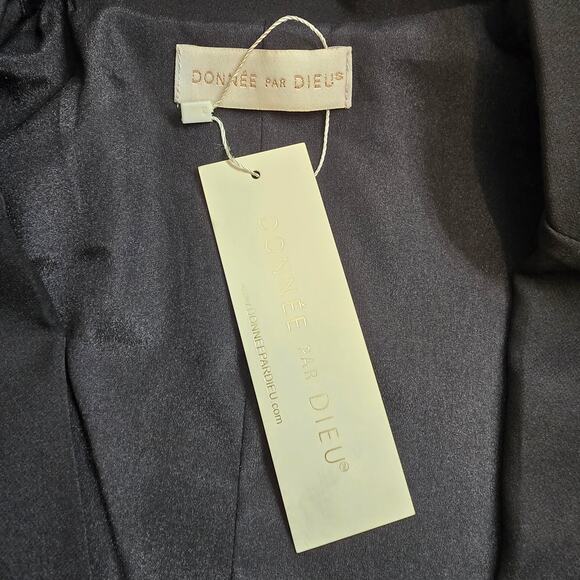 NWT Yris Black Maxi Deep Plunge Drape Dress Sz. Large - Picture 9 of 11